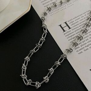 Knot Necklace Silver Stainless Steel